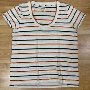 Madewell Striped Linen-blend T-shirt XS